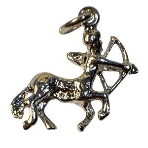 Sagittarius Archer Centaur Silver Pendant Charm Zodiac Jewelry Accessory
